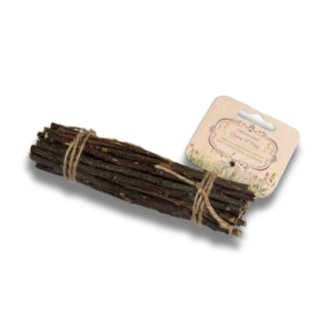 Healthy apple stick treats for rabbits