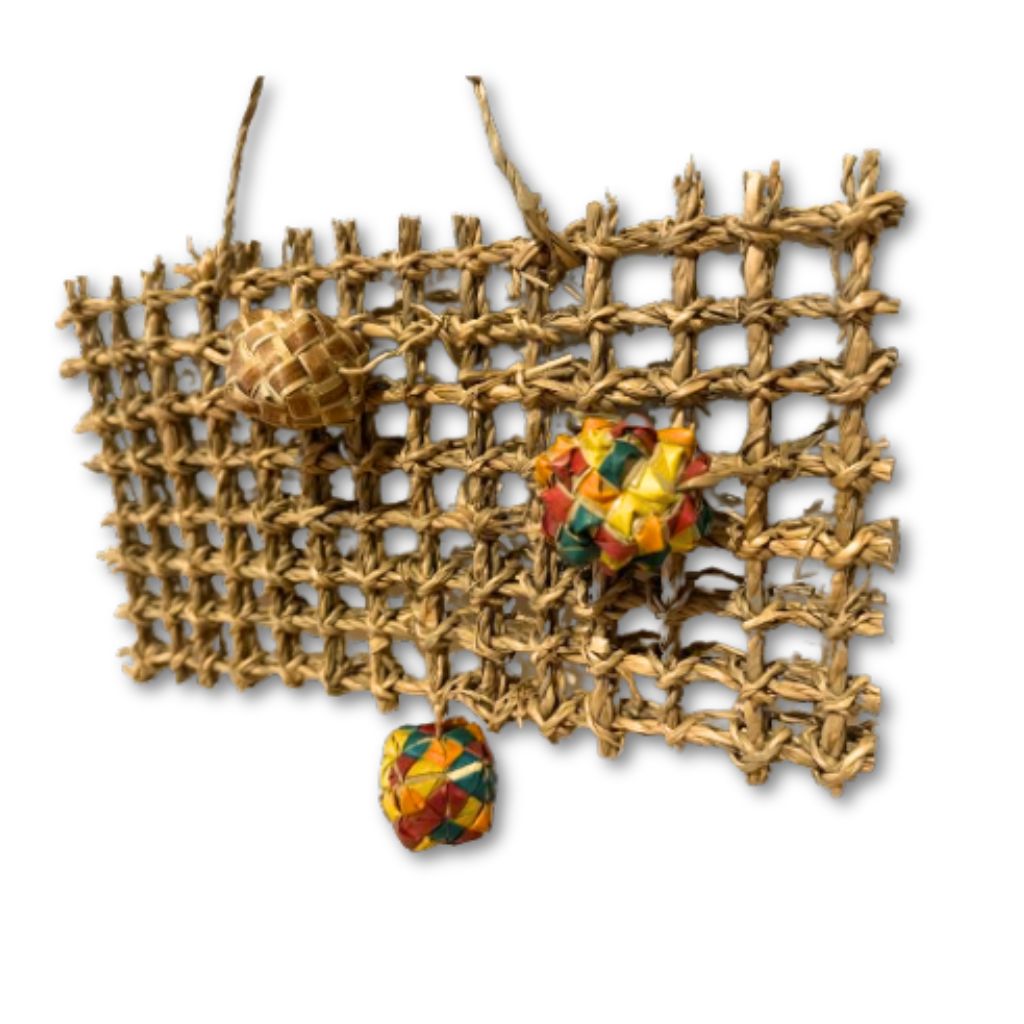 Handmade Seagrass Play Wall for Small Animals