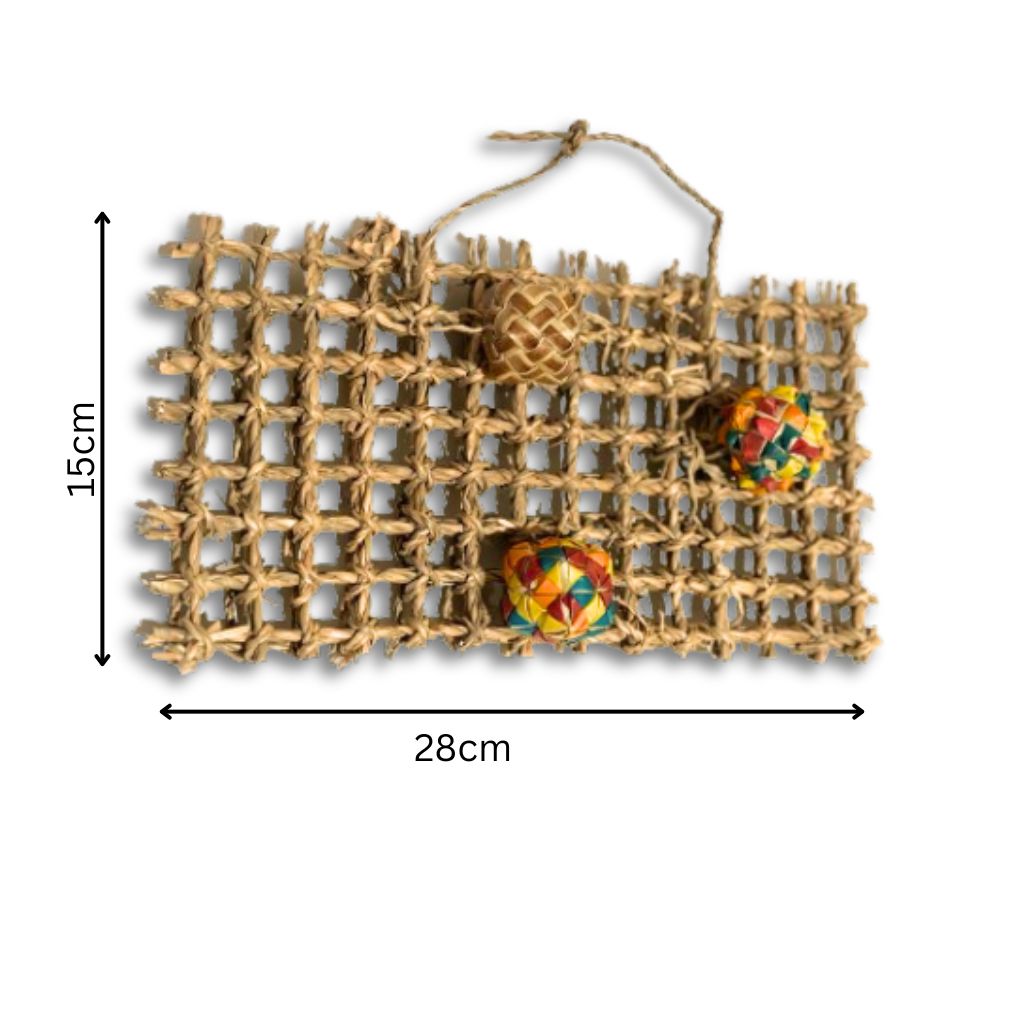 Handmade Seagrass Play Wall for Small Animals