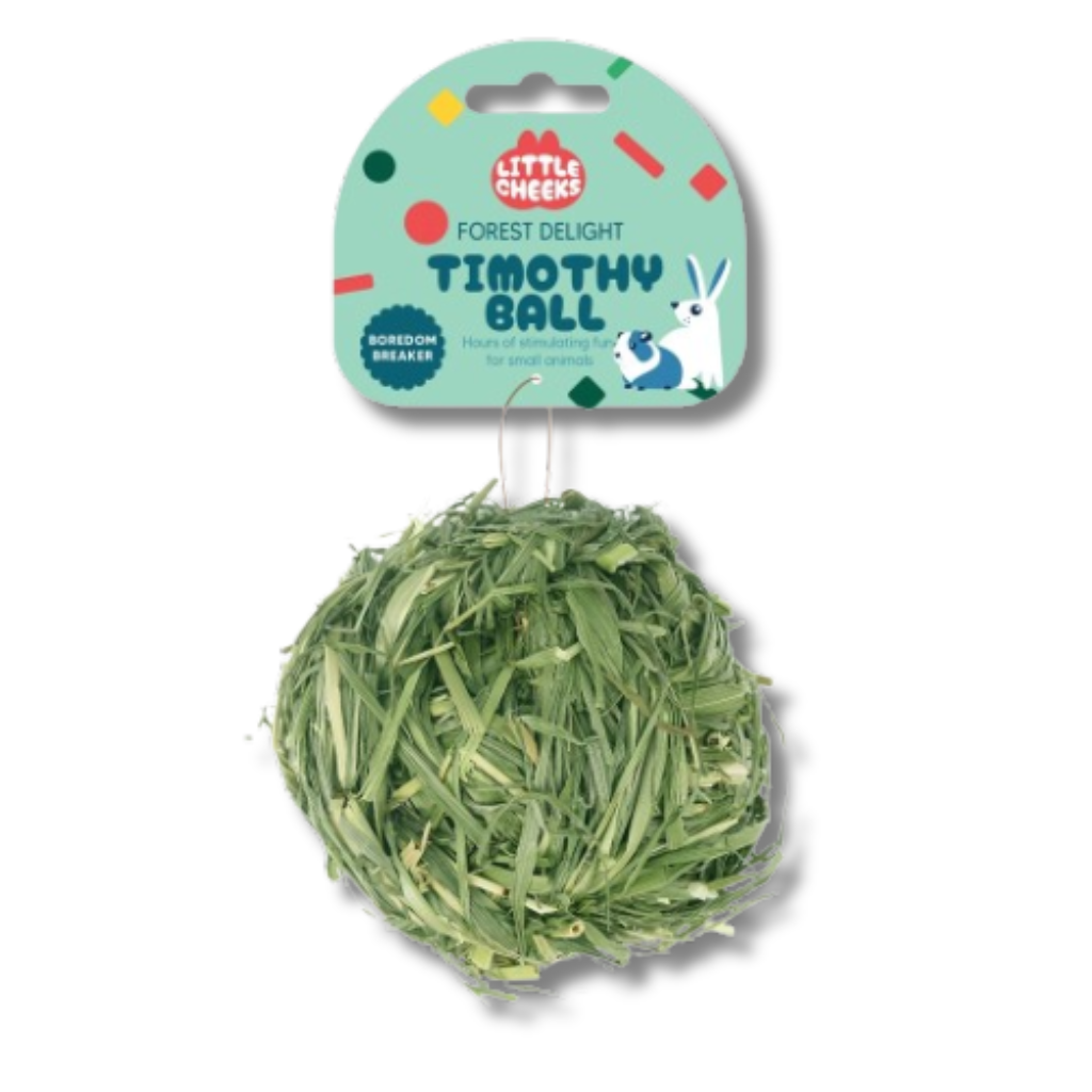 Little Cheeks Timothy Hay Ball 9cm natural chew toy for rabbits and guinea pigs